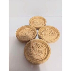 Duncan Enterprises Lot Of 4 Ceramic Amish Folklore  Country Home Coasters 3"